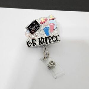 OB Nurse Badge Reel Retractable Badge ID Holder Nurse Doctor Unisex New